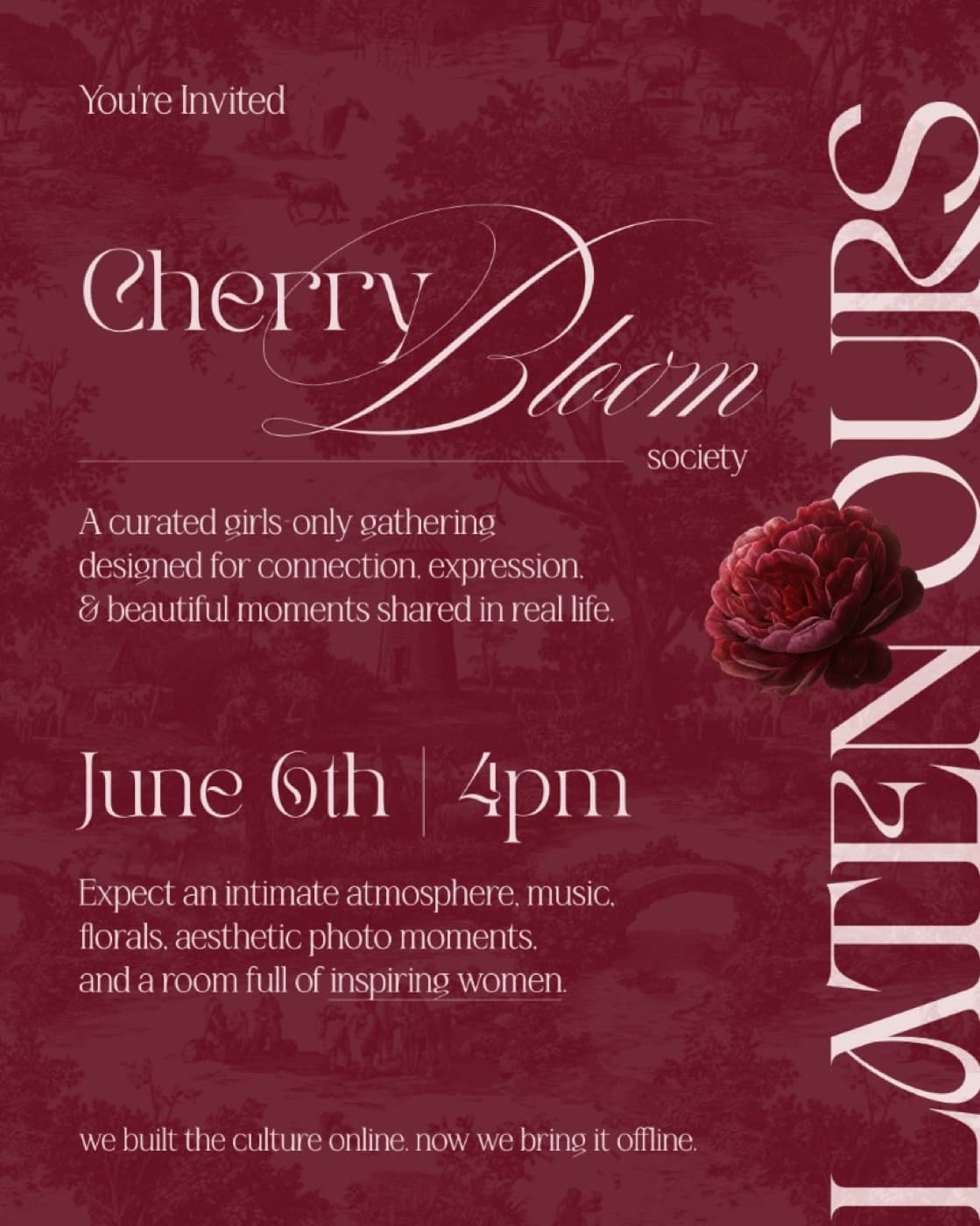 Cherry Bloom Society invitation